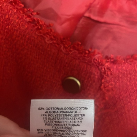 HH1 - beautiful red & gold jones New York blazer suit top jacket career sz 10 - Picture 6 of 6